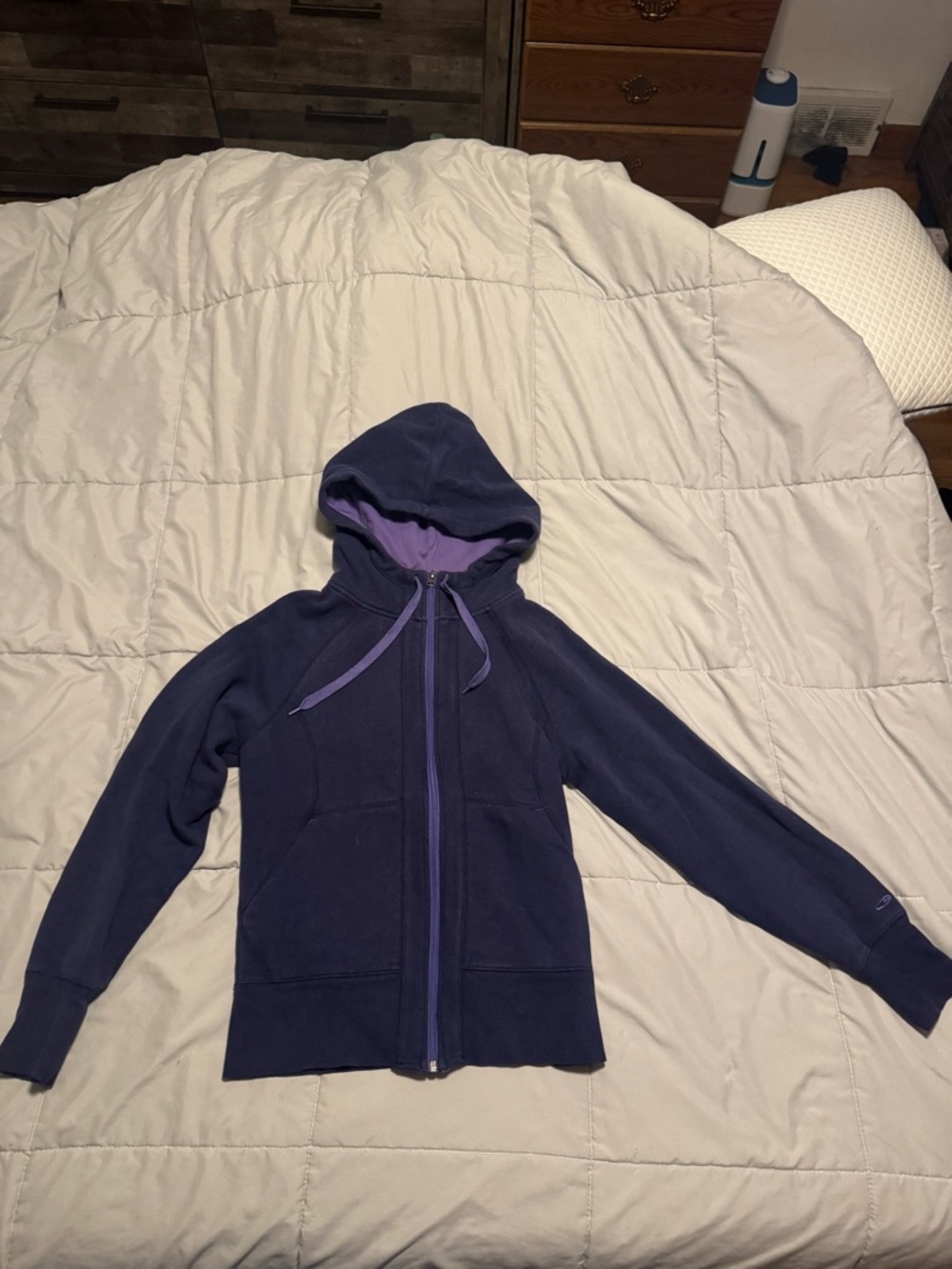 Champion Navy Hoodie with Lavender Lining